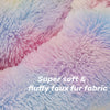 Anti Anxiety round Fluffy Plush Faux Fur Warm Washable Dog Bed & Cat Bed, Original Bed for Small Medium Large Pets,Used to Relieve Joints and Improve Sleep(20"/24"/27'') (20", Rainbow)