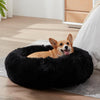 Western Home Calming Donut Cat Bed Small Dog Bed Washable,20" Black