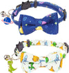 Dinosaur Boy Cat Collar Breakaway with Bow Tie Bell, 2 Pack