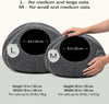 Cat Cave - Merino Wool Bed for Indoor Cats (Dark Gray, Medium)